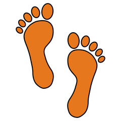 Foot print human sign, track walking design icon, outline vector illustration