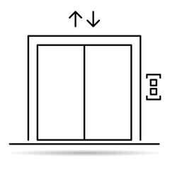 Lift elevator icon shadow, graphic design sign, building doorway symbol vector illustration