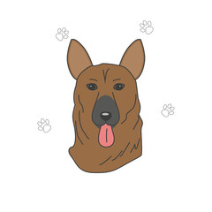 dog breed German Shepherd in the style of duddle for posters posters banners
