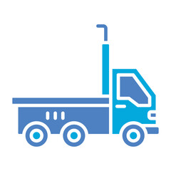 Trailer Truck Glyph Two Color Icon