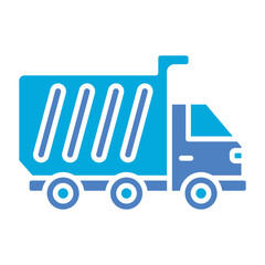 Dump Truck Glyph Two Color Icon