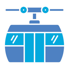 Cable Car Glyph Two Color Icon