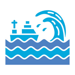 Tsunami Glyph Two Color Icon