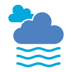 Fog Glyph Two Color Icon