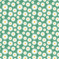 Daisies from geometric figures. Seamless pattern of daisies. Patterns for decorating fabrics.