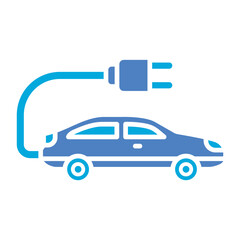 Electric Car Glyph Two Color Icon