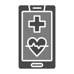 Obraz premium Medical App Greyscale Glyph Icon