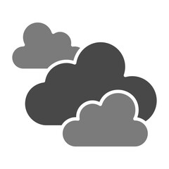 Clouds Greyscale Glyph Icon