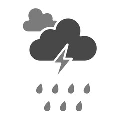Thunderstorm Greyscale Glyph Icon