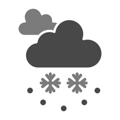 Snowfall Greyscale Glyph Icon