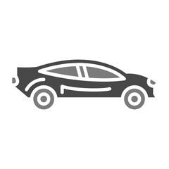 Sports Car Greyscale Glyph Icon
