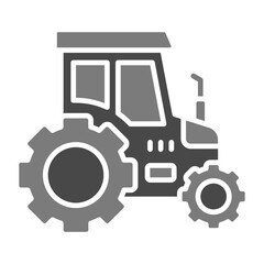 Tractor Greyscale Glyph Icon