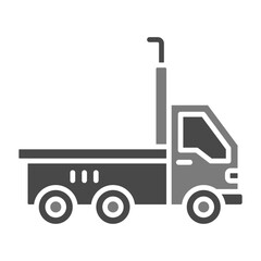 Trailer Truck Greyscale Glyph Icon