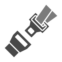 Seat Belt Greyscale Glyph Icon
