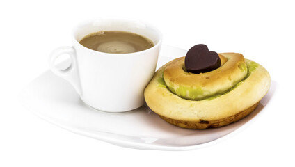 coffee and cake isolated and save as to PNG file