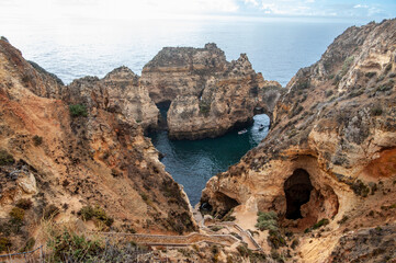 Fototapeta na wymiar The rock formation of Ponta de Piedade - Lagos - Portugal. 