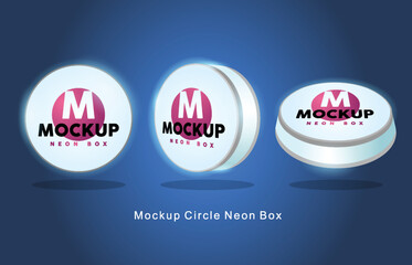 Mockup neon box illuatration