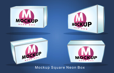 Mockup neon box illuatration