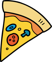 Hand Drawn sliced pizza illustration