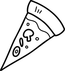Hand Drawn sliced pizza illustration
