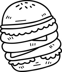 Hand Drawn delicious hamburgers illustration
