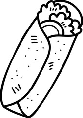 Hand Drawn delicious Burrito illustration