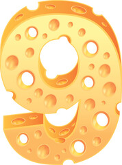 Cheese alphabet set typeface style 