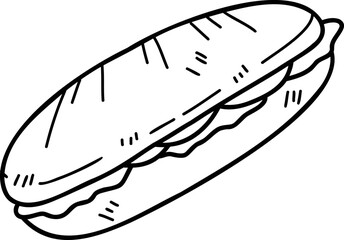 Hand Drawn delicious sandwich illustration