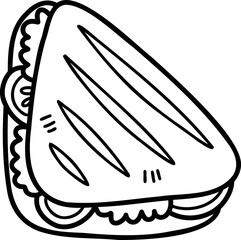 Hand Drawn delicious sandwich illustration