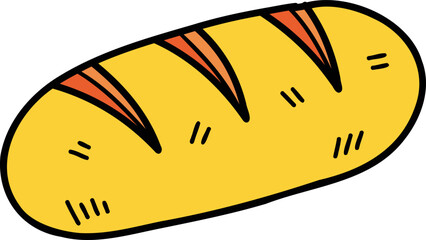 Hand Drawn yummy baked bread illustration