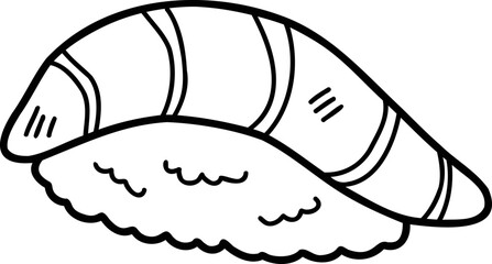 Hand Drawn Salmon Sushi illustration