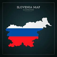 Slovenia Flag Map Vector Illustration