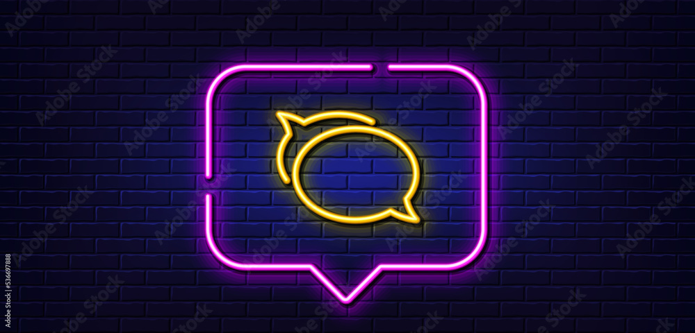 Aufkleber neon light speech bubble. talk bubble line icon. speech bubble sign. chat message symbol. neon light