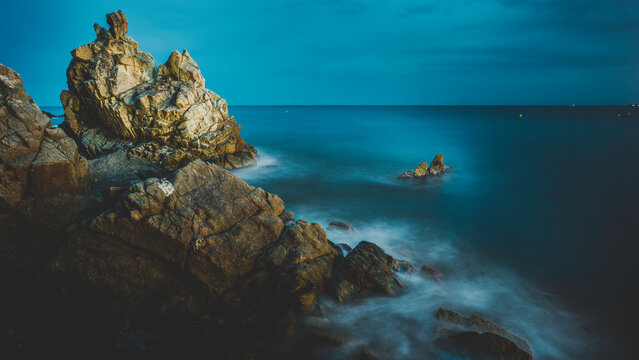 Lloret de Mar rocher nuit