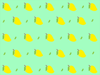 Art illustration sign logo vector symbol icon background pattern fruits of yellow mango