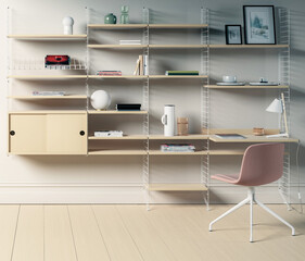Modern Home Office Furnishing  - 3D Visualization