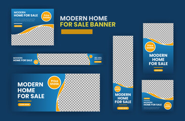 Real estate banner web template bundle design, Home for sale social media cover