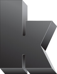 3D alphabet lowercase text