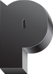 3D alphabet lowercase text