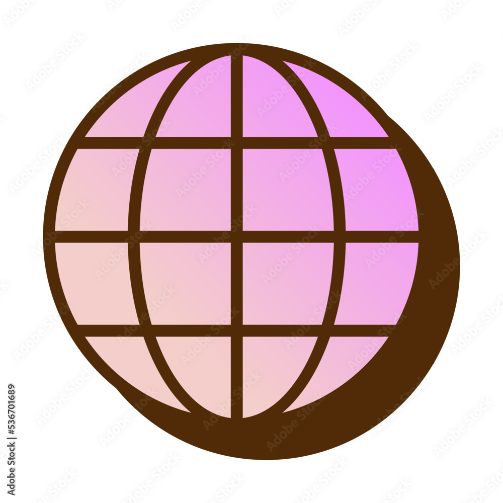 Poster vector retro gradient browser icon. internet icon in flat design.