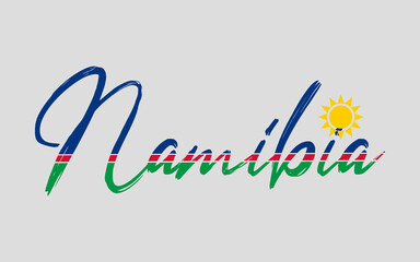 Namibia text  color sketch viector