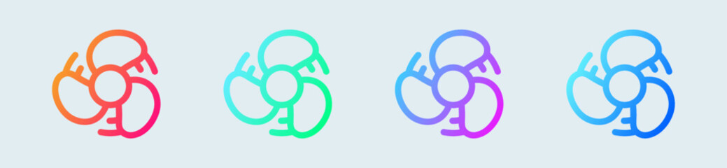 Fan line icon in gradient colors. Cooler signs vector illustration.