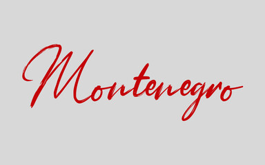 Montenegro text  color sketch viector