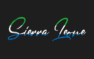 Sierra Leone text  color sketch viector