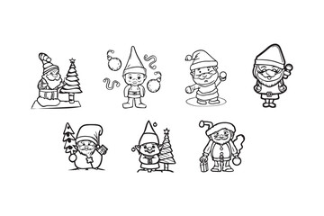 Christmas coloring page for kids vector design