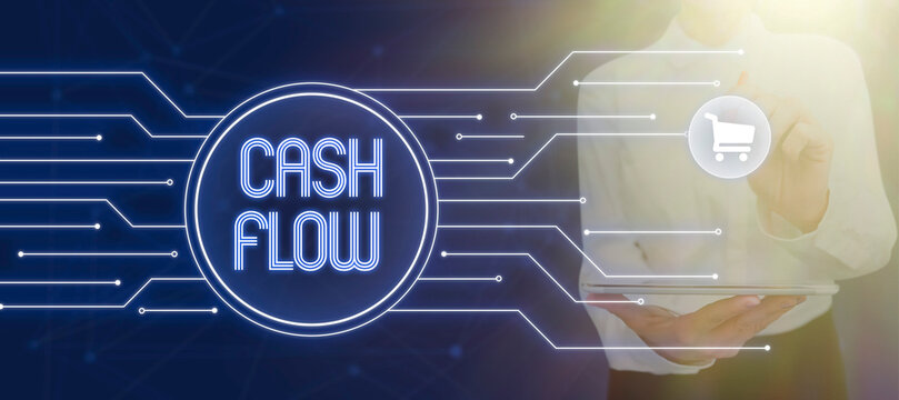 Hand Writing Sign Cash Flow. Internet Concept Movement Of The Money In And Out Affecting The Liquidity