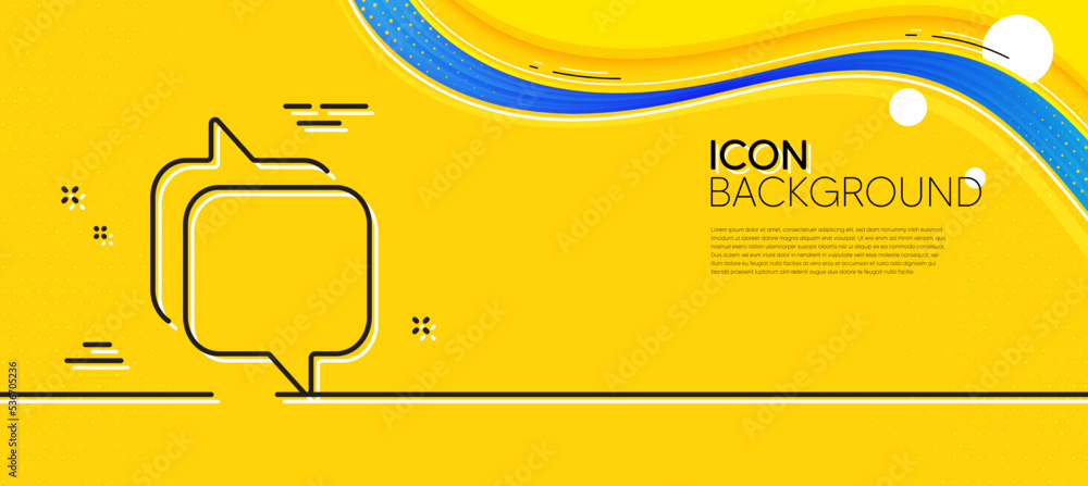 Poster messenger line icon. abstract yellow background. speech bubble sign. chat message symbol. minimal me