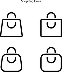 Shopping Bag icon. Online Shop icon. Shopping Bag icon logo template. Shopping Bag vector icon design for web icon, logo, sign, symbol, app UI.