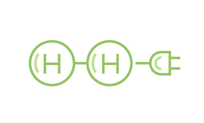 H2 fuel icon, pictogram. Editable vector illustration