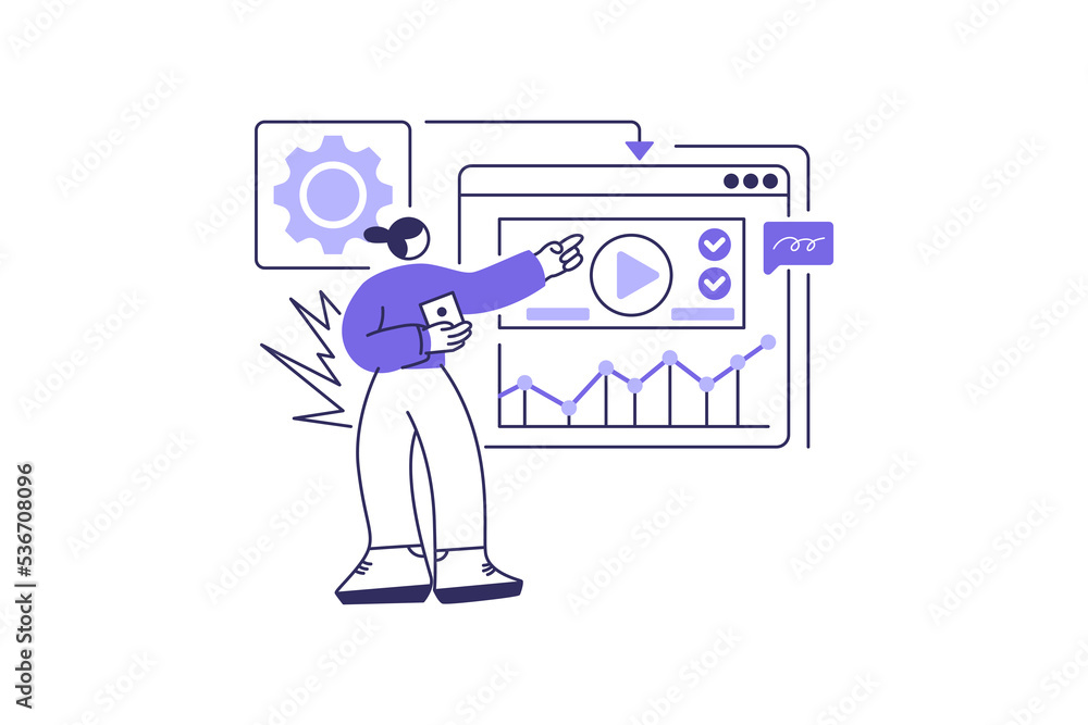 Poster flat vector design statistical and data analysis for business finance investment concept. flat vecto